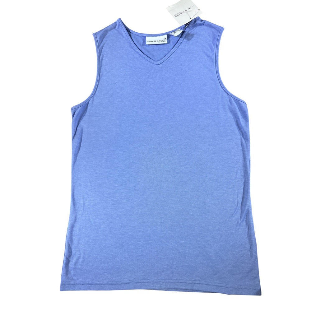 Croft & Barrow Womens V-Neck Tank Top Stretch Sleeveless Casual Top Small‎